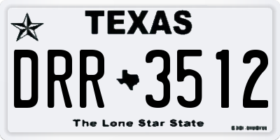 TX license plate DRR3512
