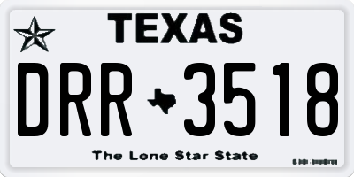 TX license plate DRR3518