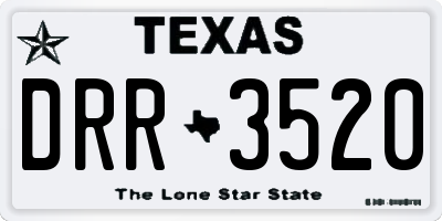 TX license plate DRR3520