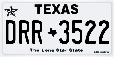 TX license plate DRR3522
