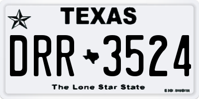TX license plate DRR3524