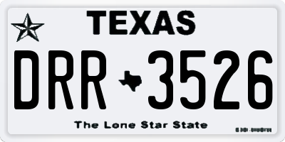TX license plate DRR3526