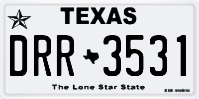 TX license plate DRR3531