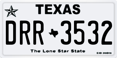 TX license plate DRR3532