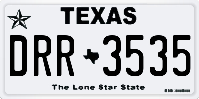 TX license plate DRR3535