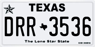 TX license plate DRR3536