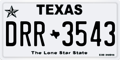 TX license plate DRR3543