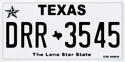 TX license plate DRR3545