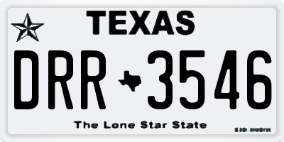 TX license plate DRR3546