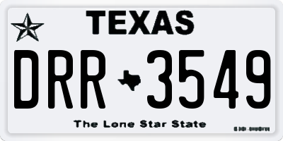 TX license plate DRR3549