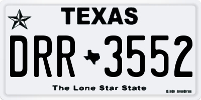 TX license plate DRR3552