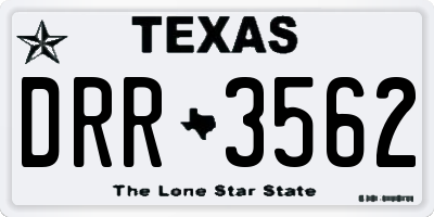 TX license plate DRR3562