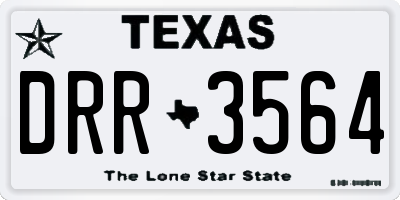TX license plate DRR3564