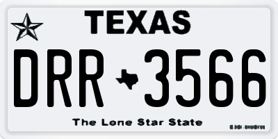 TX license plate DRR3566