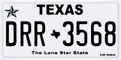 TX license plate DRR3568