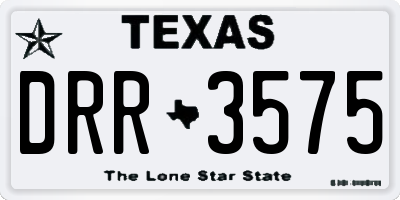 TX license plate DRR3575