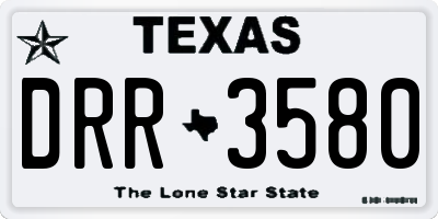 TX license plate DRR3580