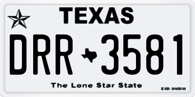 TX license plate DRR3581