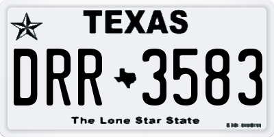 TX license plate DRR3583