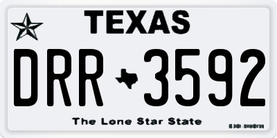 TX license plate DRR3592