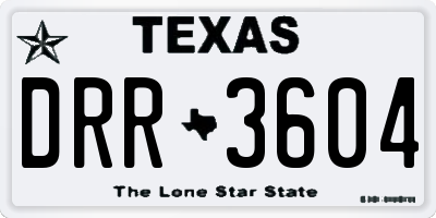 TX license plate DRR3604