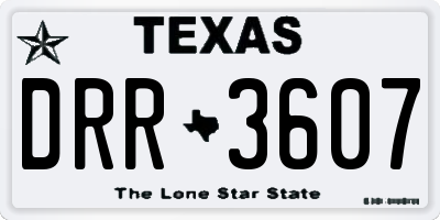TX license plate DRR3607