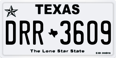 TX license plate DRR3609