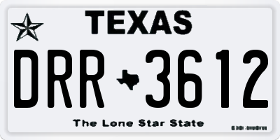 TX license plate DRR3612