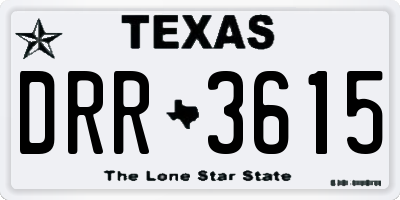 TX license plate DRR3615