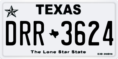 TX license plate DRR3624