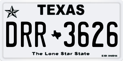 TX license plate DRR3626