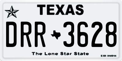 TX license plate DRR3628