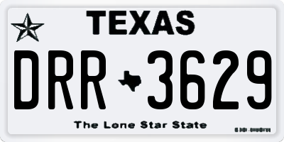 TX license plate DRR3629
