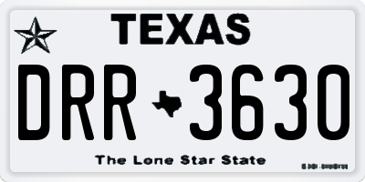 TX license plate DRR3630