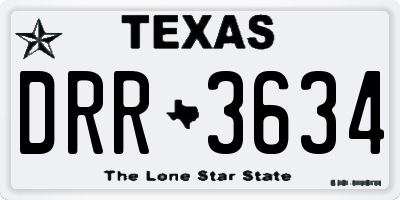 TX license plate DRR3634