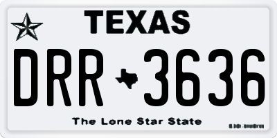 TX license plate DRR3636