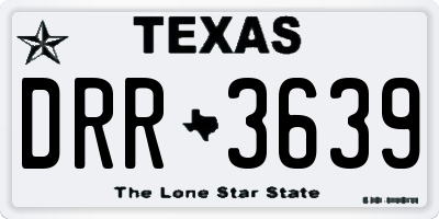 TX license plate DRR3639