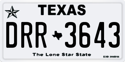 TX license plate DRR3643
