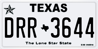 TX license plate DRR3644