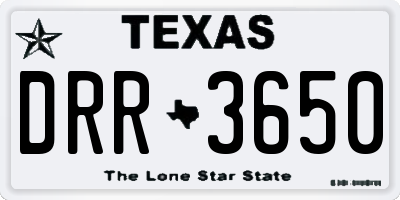 TX license plate DRR3650