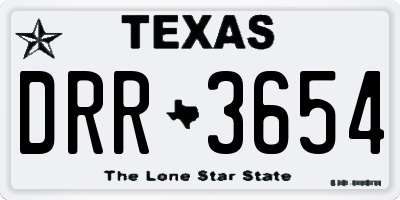 TX license plate DRR3654