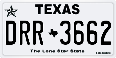 TX license plate DRR3662