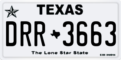 TX license plate DRR3663