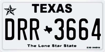 TX license plate DRR3664