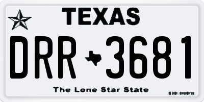 TX license plate DRR3681