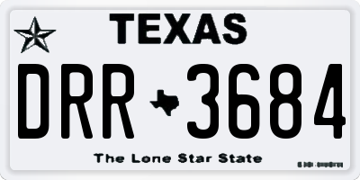 TX license plate DRR3684