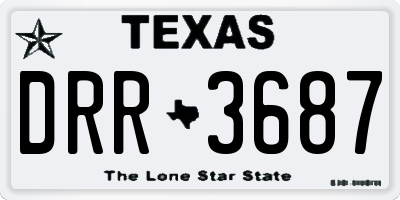 TX license plate DRR3687