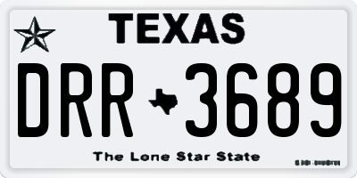 TX license plate DRR3689