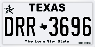 TX license plate DRR3696