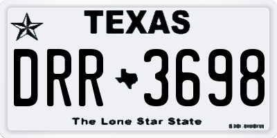 TX license plate DRR3698